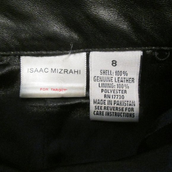 Isaac Mizrahi Black Leather Fitted Pencil Skirt Back Zipper Fully Lined sz 8 - Picture 3 of 4